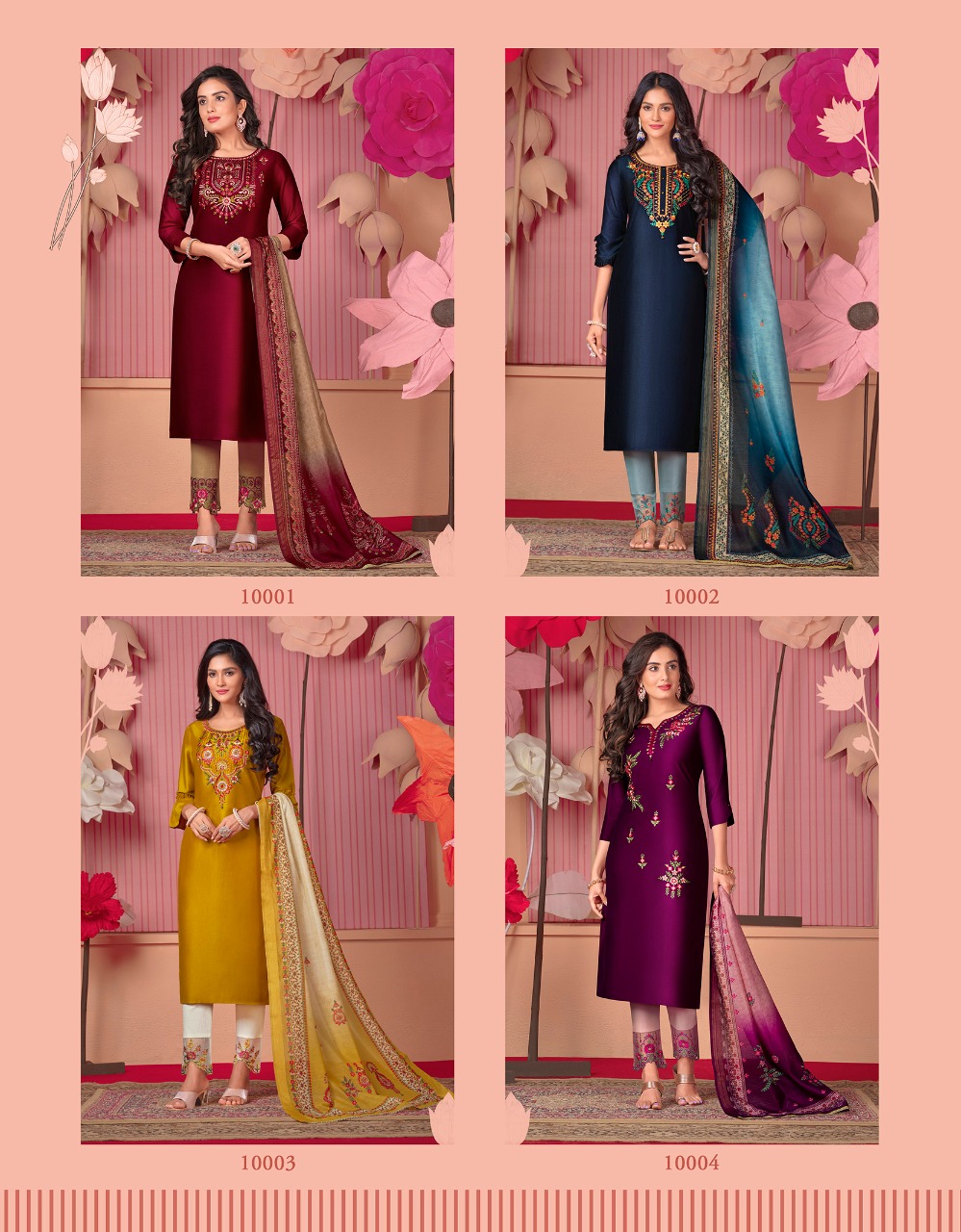 lily and lali monalisa 5 Bemberg Silk new and modern style top with bottom and dupatta catalog