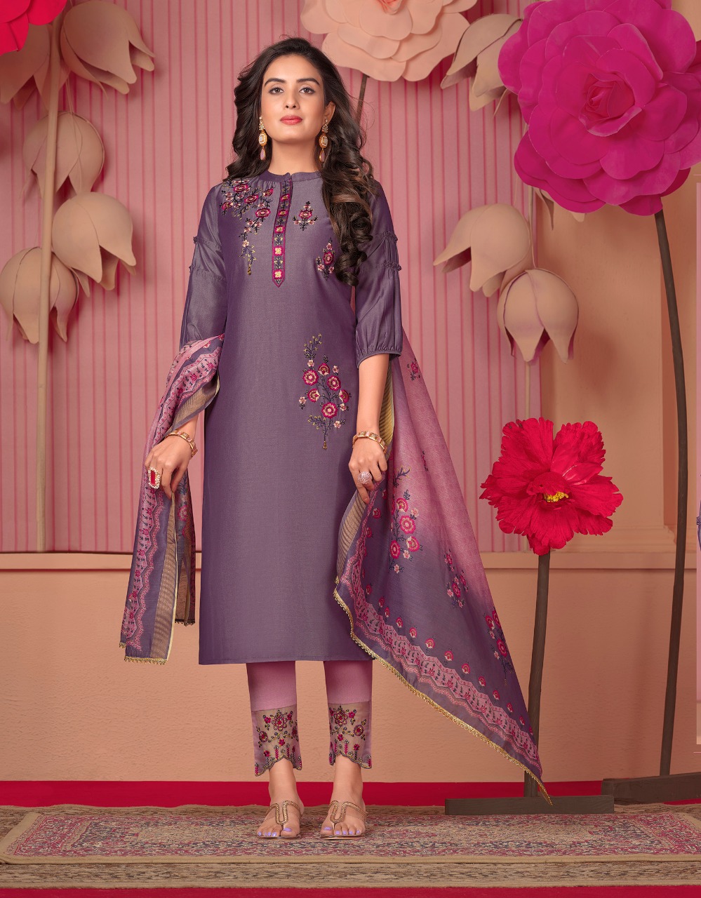 lily and lali monalisa 5 Bemberg Silk new and modern style top with bottom and dupatta catalog