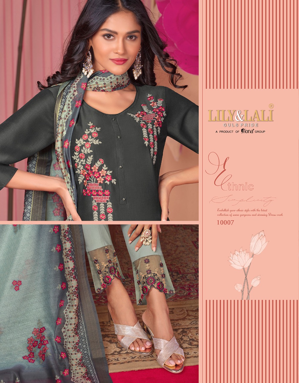 lily and lali monalisa 5 Bemberg Silk new and modern style top with bottom and dupatta catalog