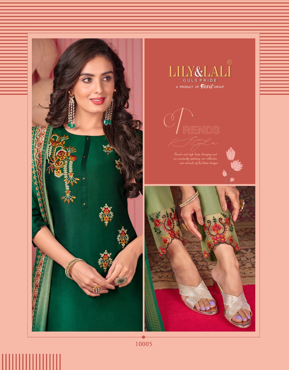 lily and lali monalisa 5 Bemberg Silk new and modern style top with bottom and dupatta catalog