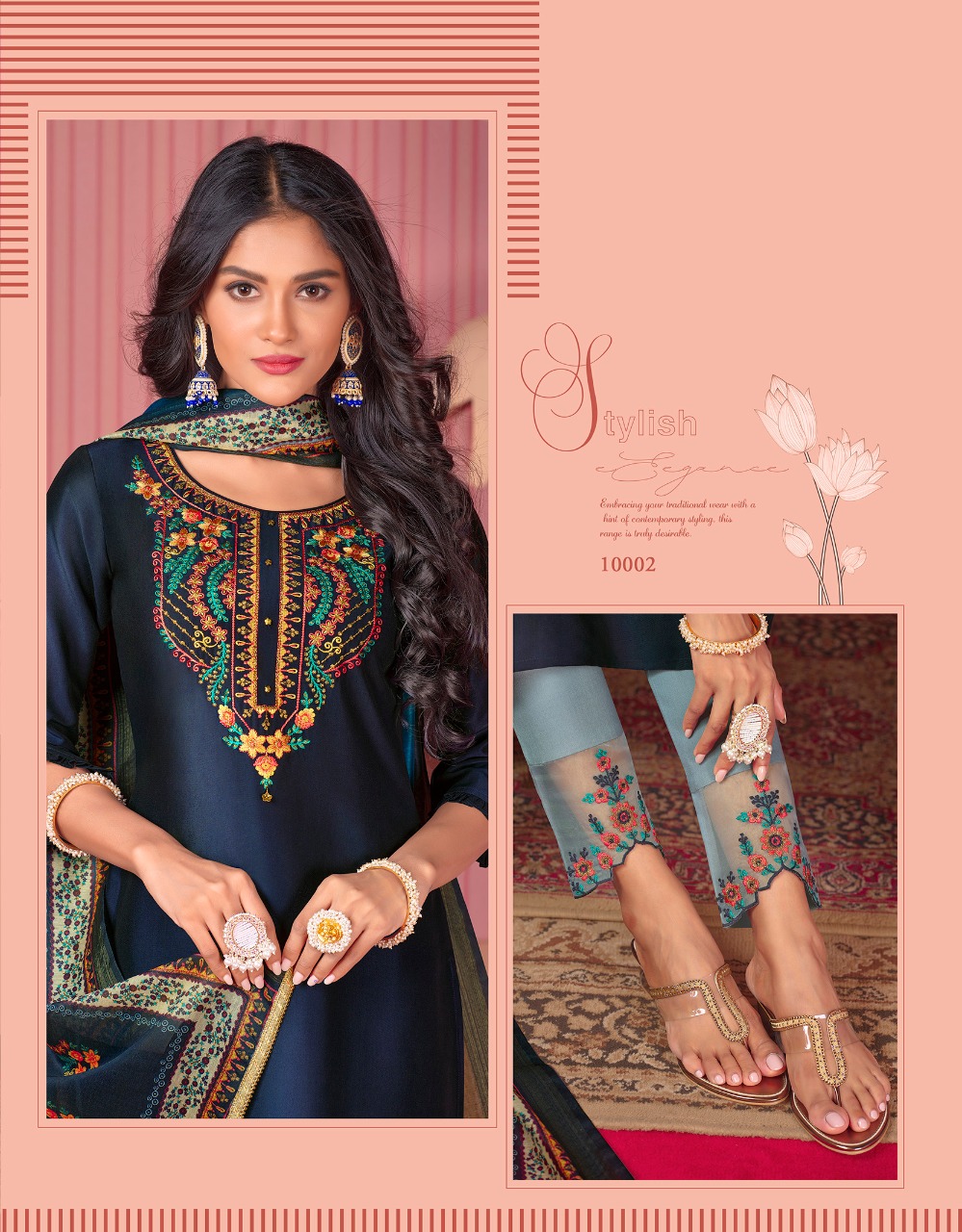 lily and lali monalisa 5 Bemberg Silk new and modern style top with bottom and dupatta catalog