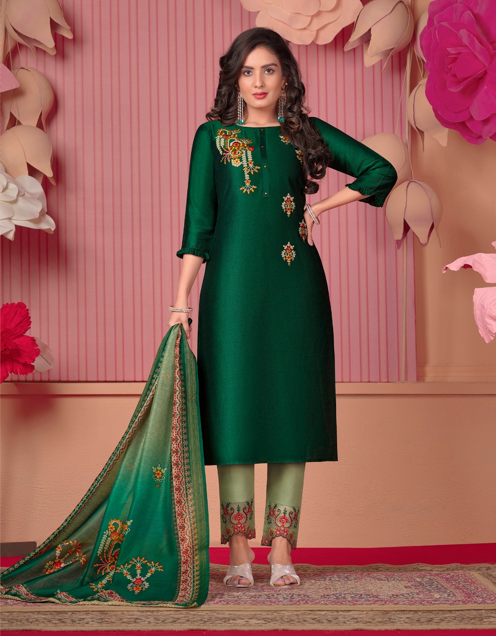 lily and lali monalisa 5 Bemberg Silk new and modern style top with bottom and dupatta catalog