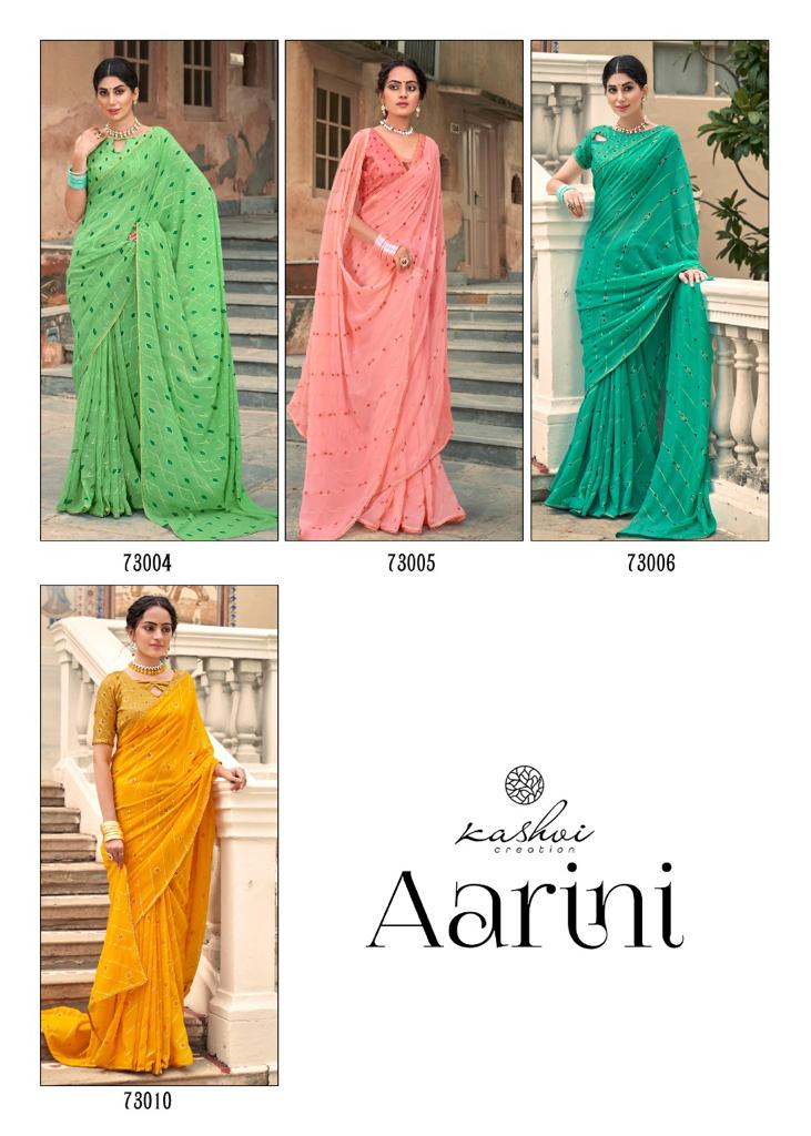 lt kashvi creation aarini georgette gorgeous look saree catalog