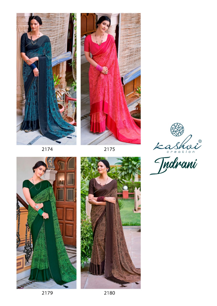 lt kashvi creation indrani georgette regal look saree catalog