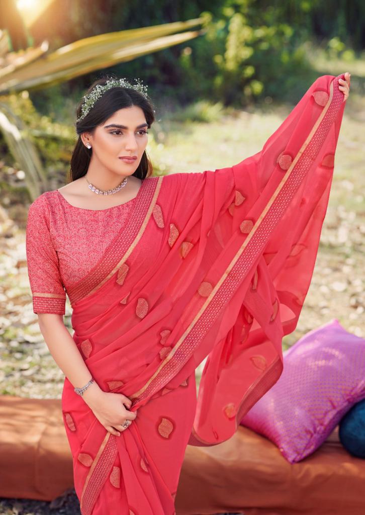 lt kashvi creation mahera georgette innovative Lehariya print saree catalog