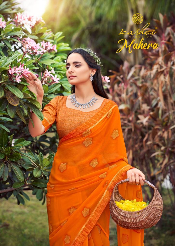 lt kashvi creation mahera georgette innovative Lehariya print saree catalog