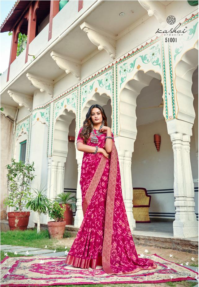 lt kashvi creation mangalam georgette decent look saree catalog