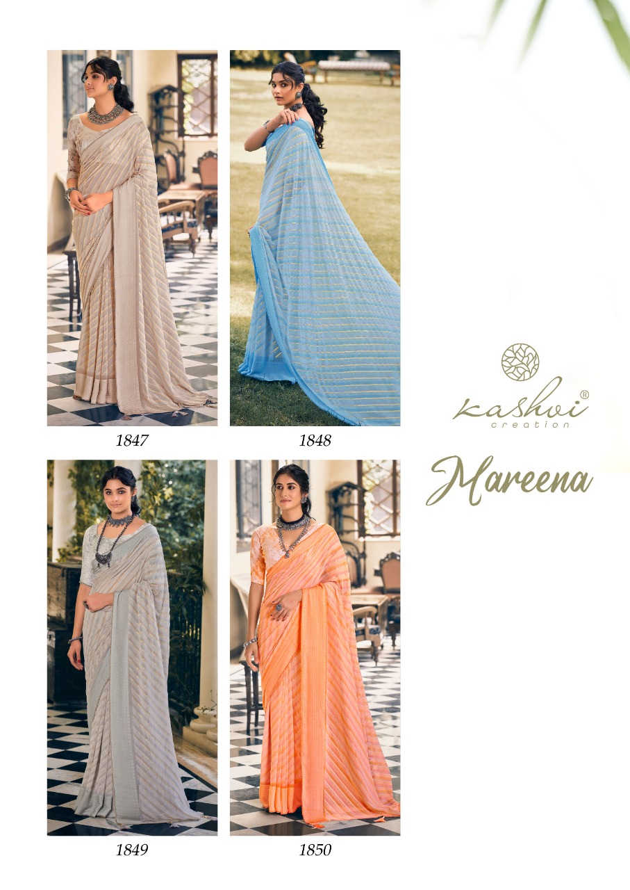 lt kashvi creation mareena georgette astonishing saree catalog