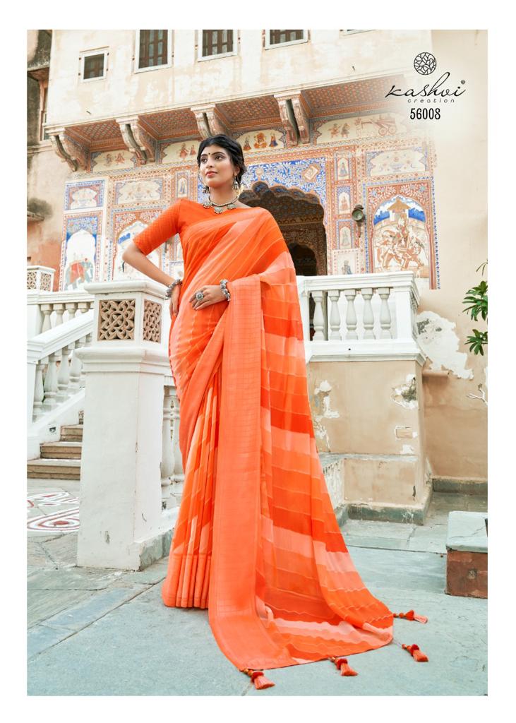 lt kashvi creation rangat georgette astonishing print saree catalog