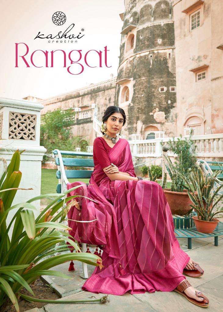 lt kashvi creation rangat georgette astonishing print saree catalog