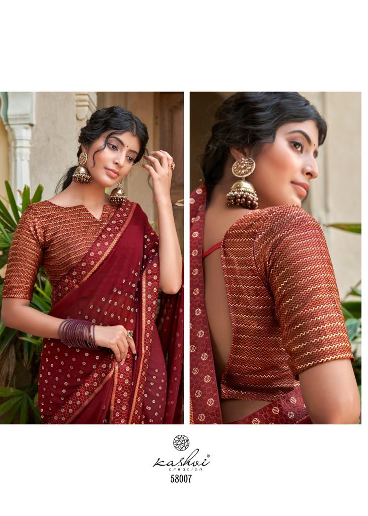 lt kashvi creation roopkala georgette decent print saree catalog