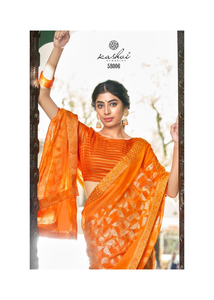 lt kashvi creation roopkala georgette decent print saree catalog