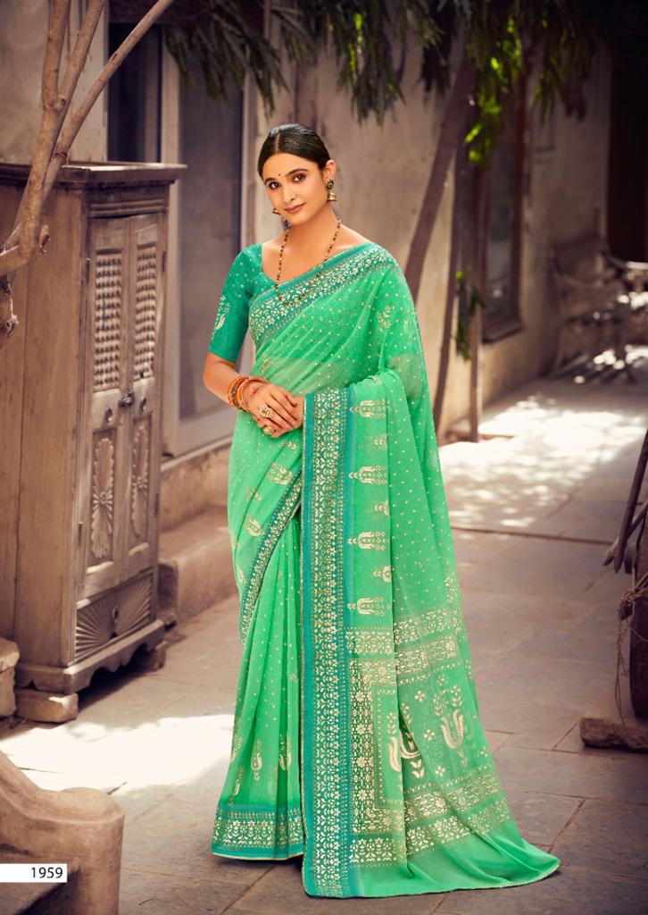 lt kashvi creation satya dull moss elegant print saree catalog