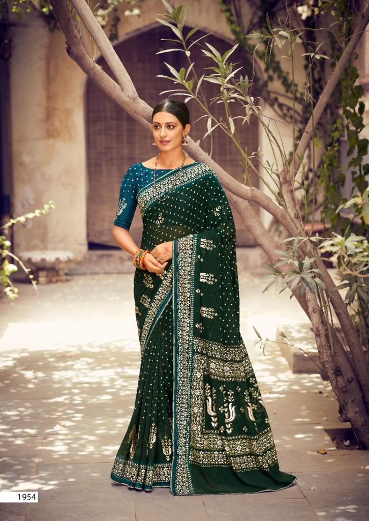 lt kashvi creation satya dull moss elegant print saree catalog