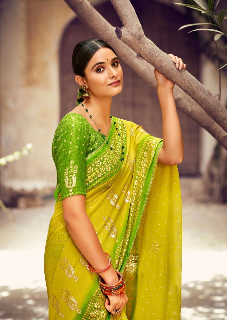 lt kashvi creation satya dull moss elegant print saree catalog