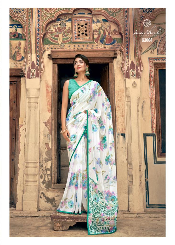 lt kashvi creation urvashi wightless exclusive print saree catalog