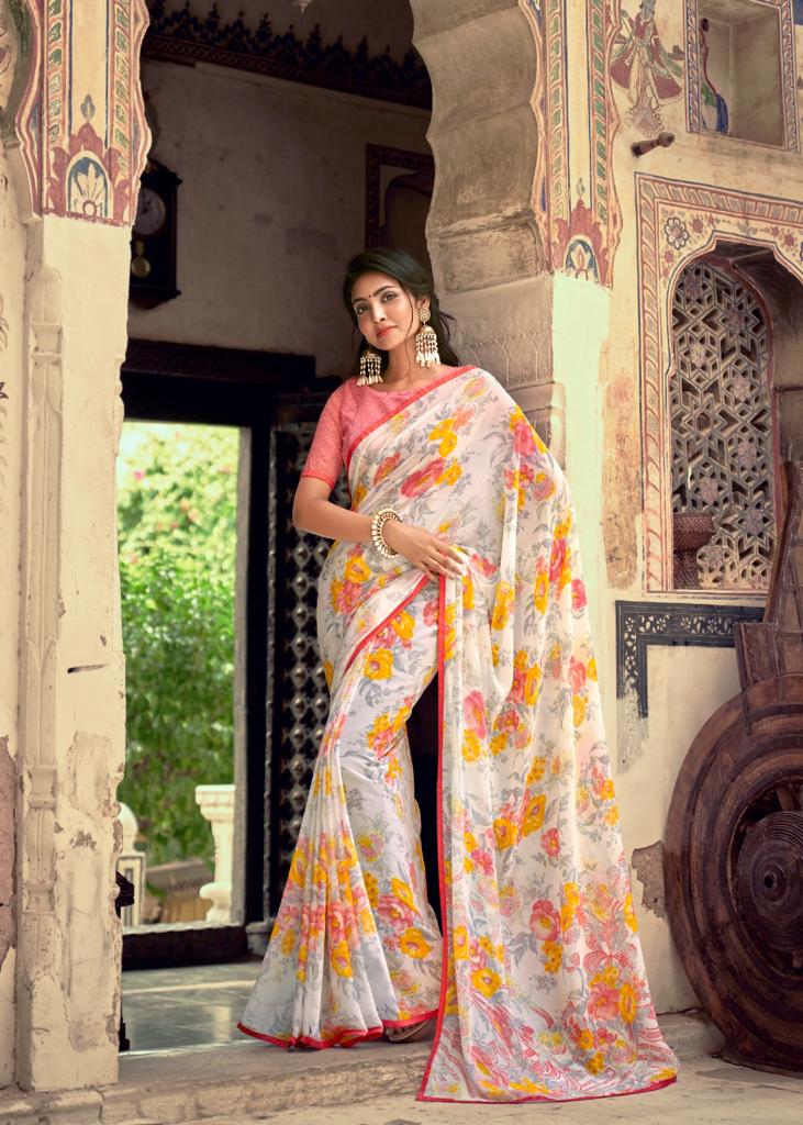 lt kashvi creation urvashi wightless exclusive print saree catalog