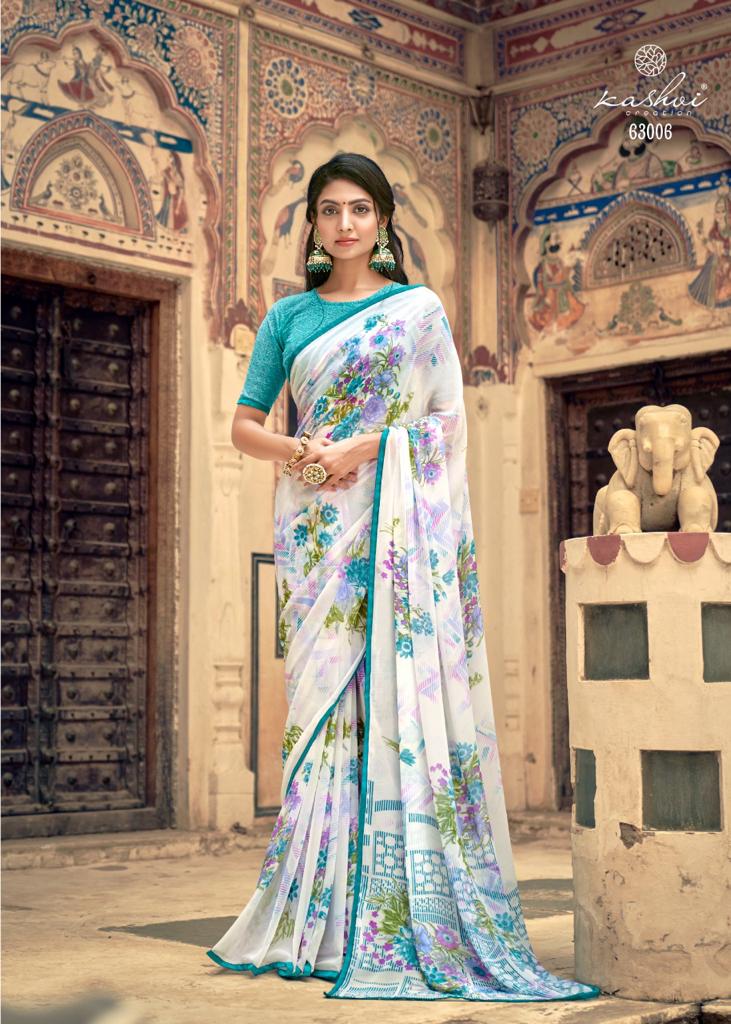 lt kashvi creation urvashi wightless exclusive print saree catalog