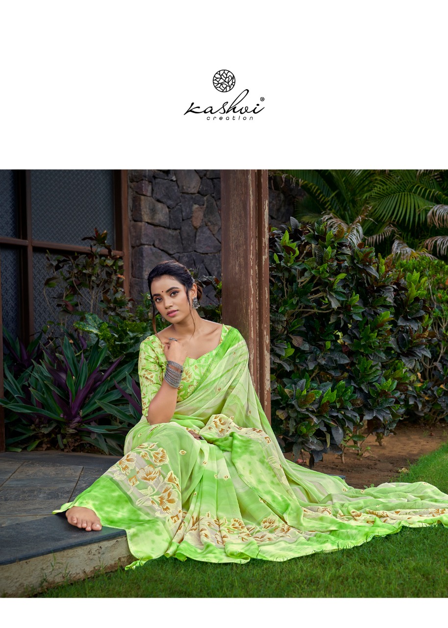 lt keshvi creation gulnaaz georgette astonishing saree catalog