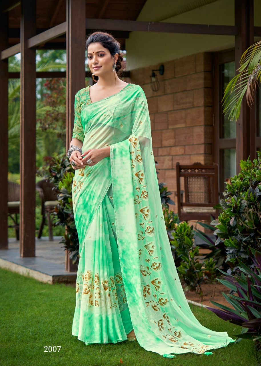 lt keshvi creation gulnaaz georgette astonishing saree catalog