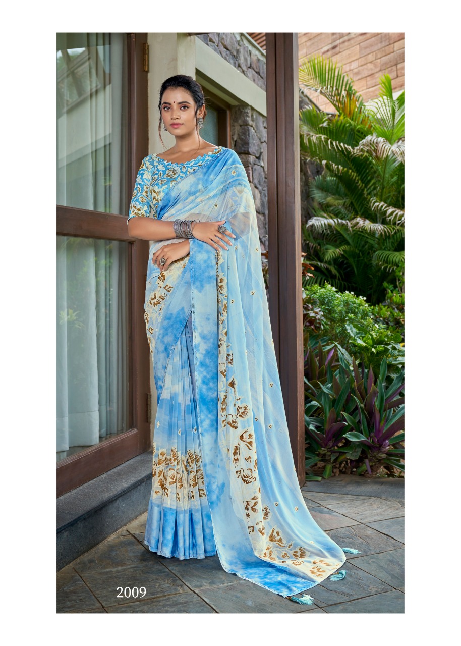 lt keshvi creation gulnaaz georgette astonishing saree catalog