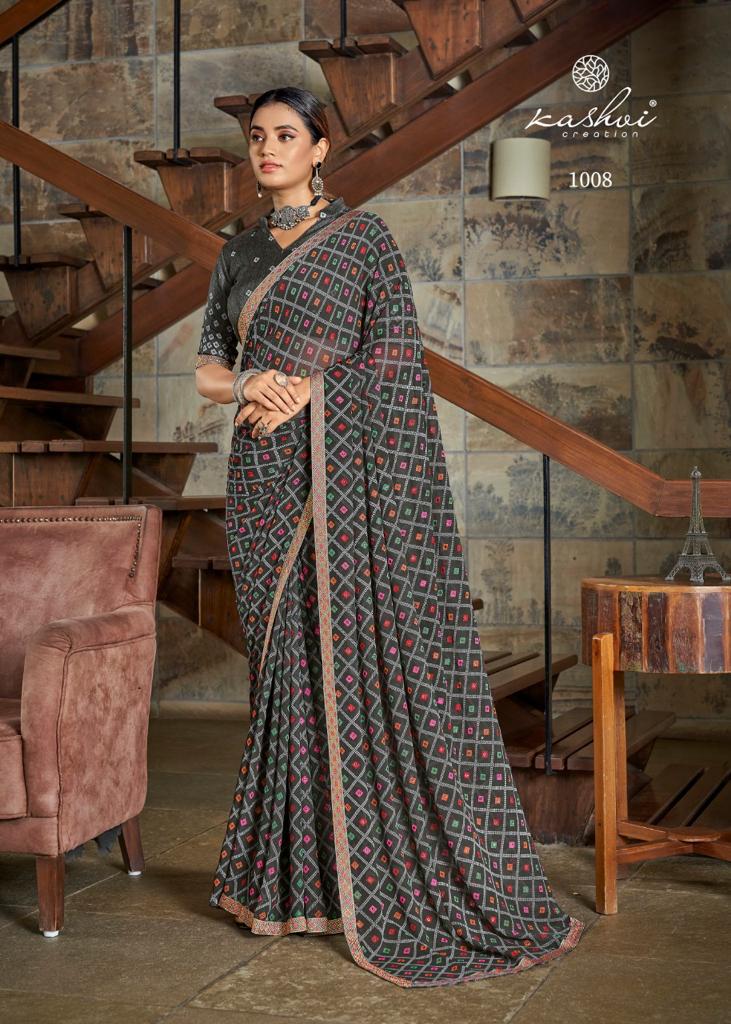 lt keshvi creation tulshi candy georgette astonishing print saree catalog