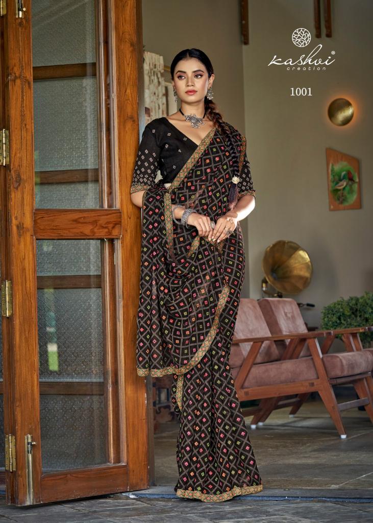 lt keshvi creation tulshi candy georgette astonishing print saree catalog