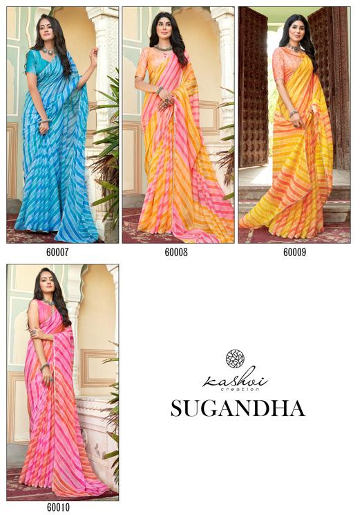 lt saree kashvi creation sugandha chiffon graceful look saree catalog