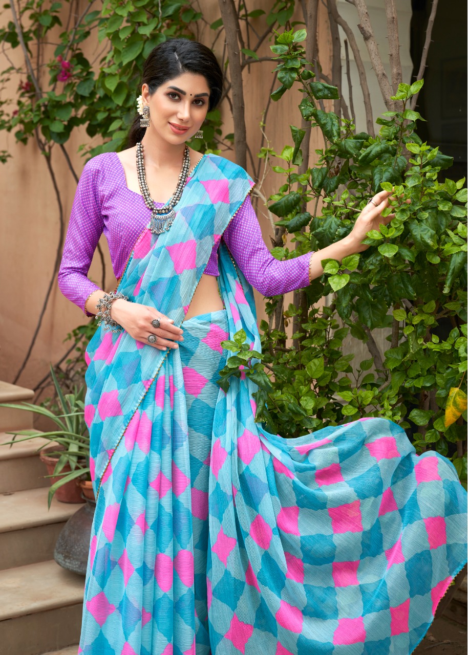 lt saree kashvi creation tanishq chiffon graceful look saree catalog