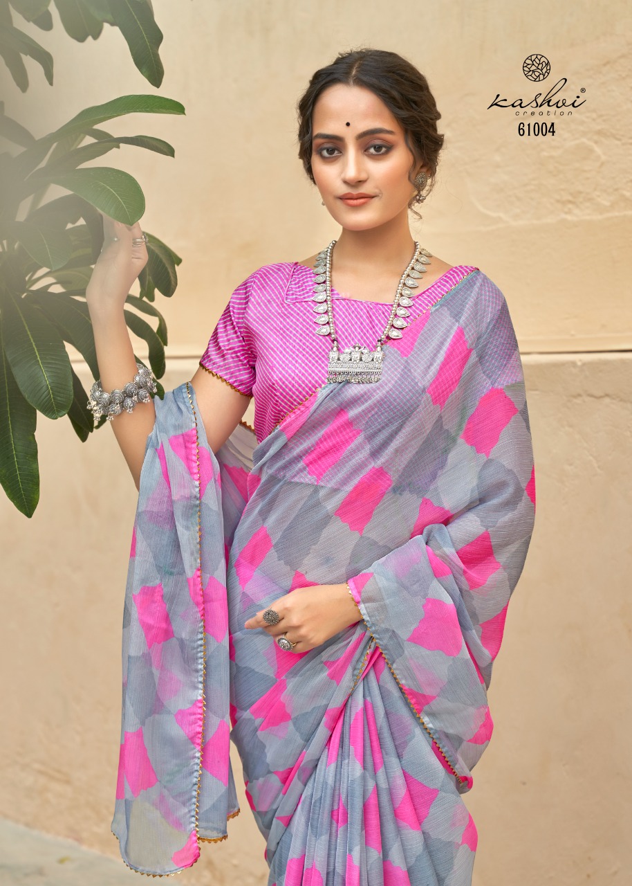 lt saree kashvi creation tanishq chiffon graceful look saree catalog