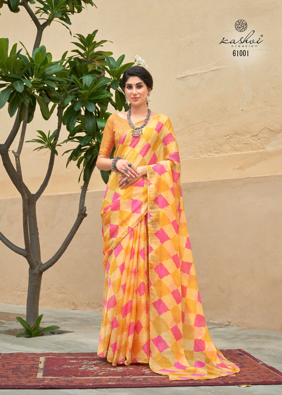 lt saree kashvi creation tanishq chiffon graceful look saree catalog