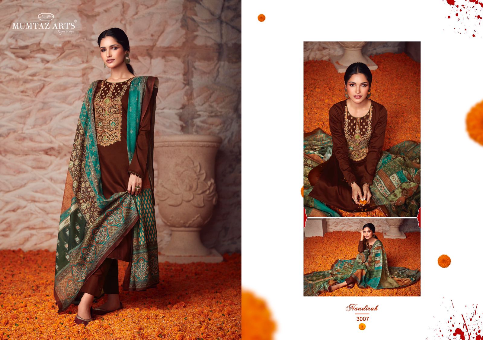 mumtaz art naadirah vol 2 satin innovative style salwar suit catalog