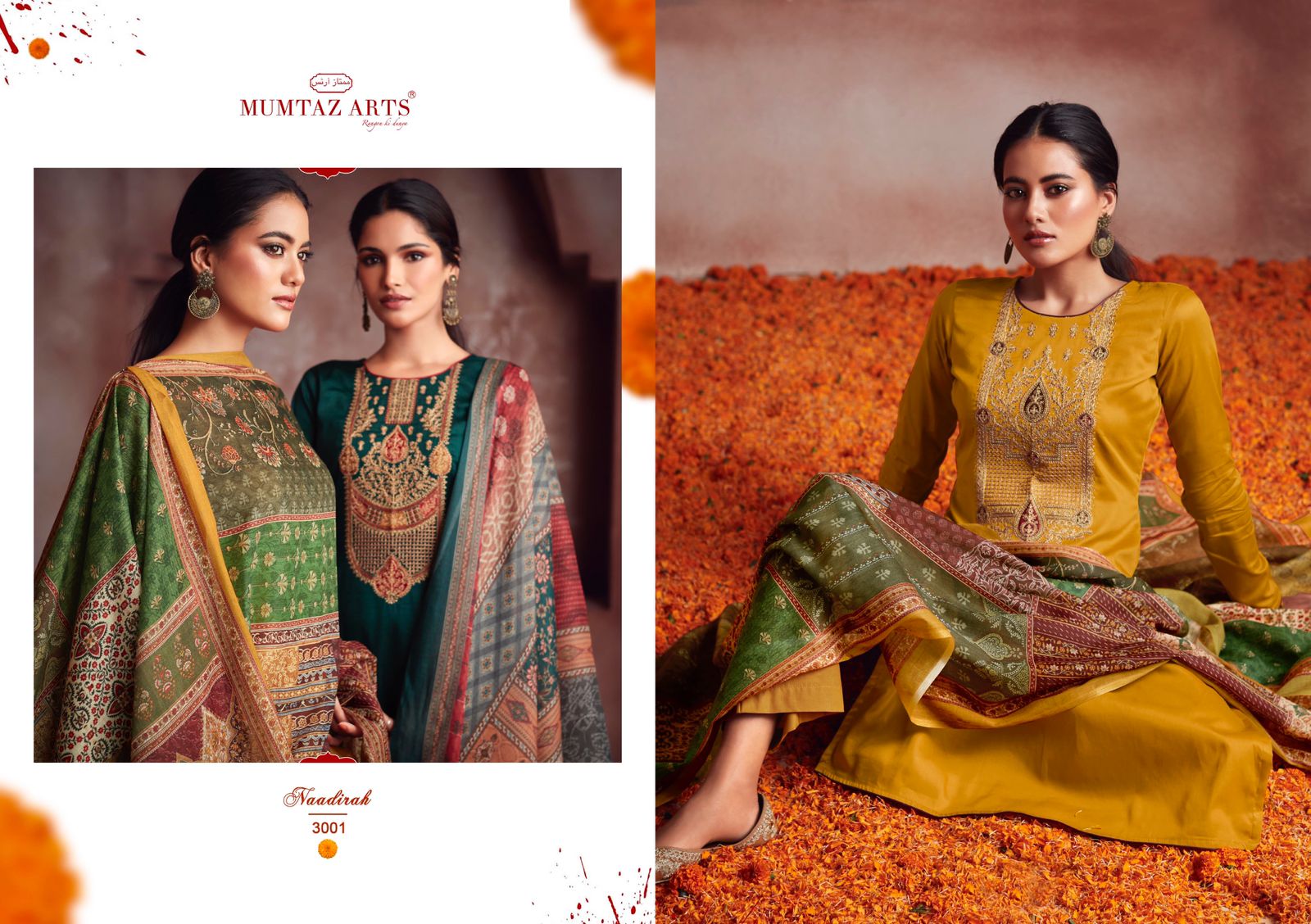 mumtaz art naadirah vol 2 satin innovative style salwar suit catalog