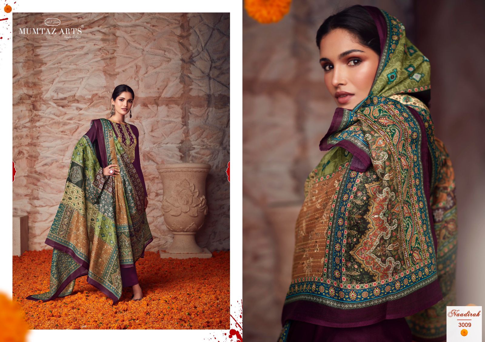 mumtaz art naadirah vol 2 satin innovative style salwar suit catalog