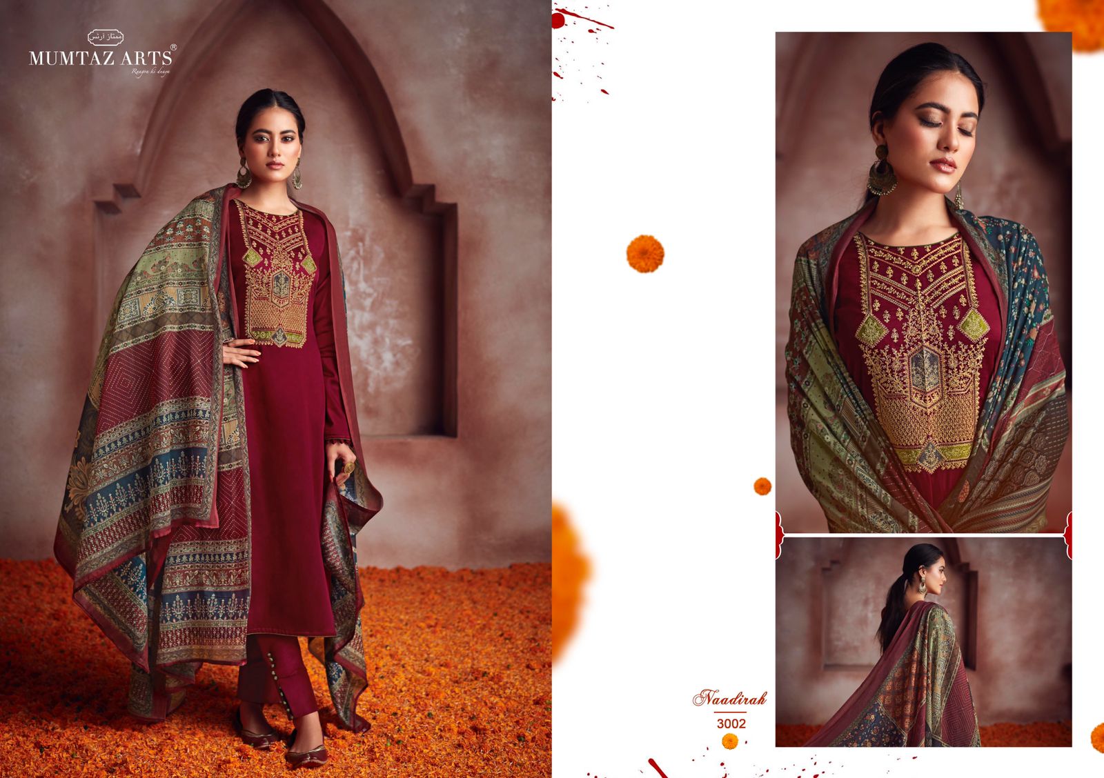 mumtaz art naadirah vol 2 satin innovative style salwar suit catalog