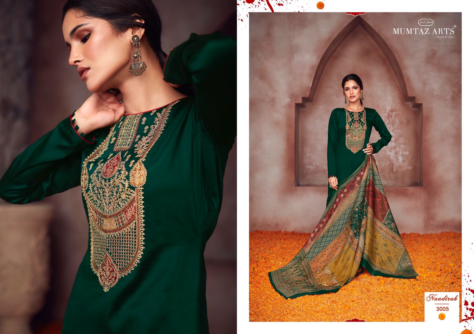 mumtaz art naadirah vol 2 satin innovative style salwar suit catalog