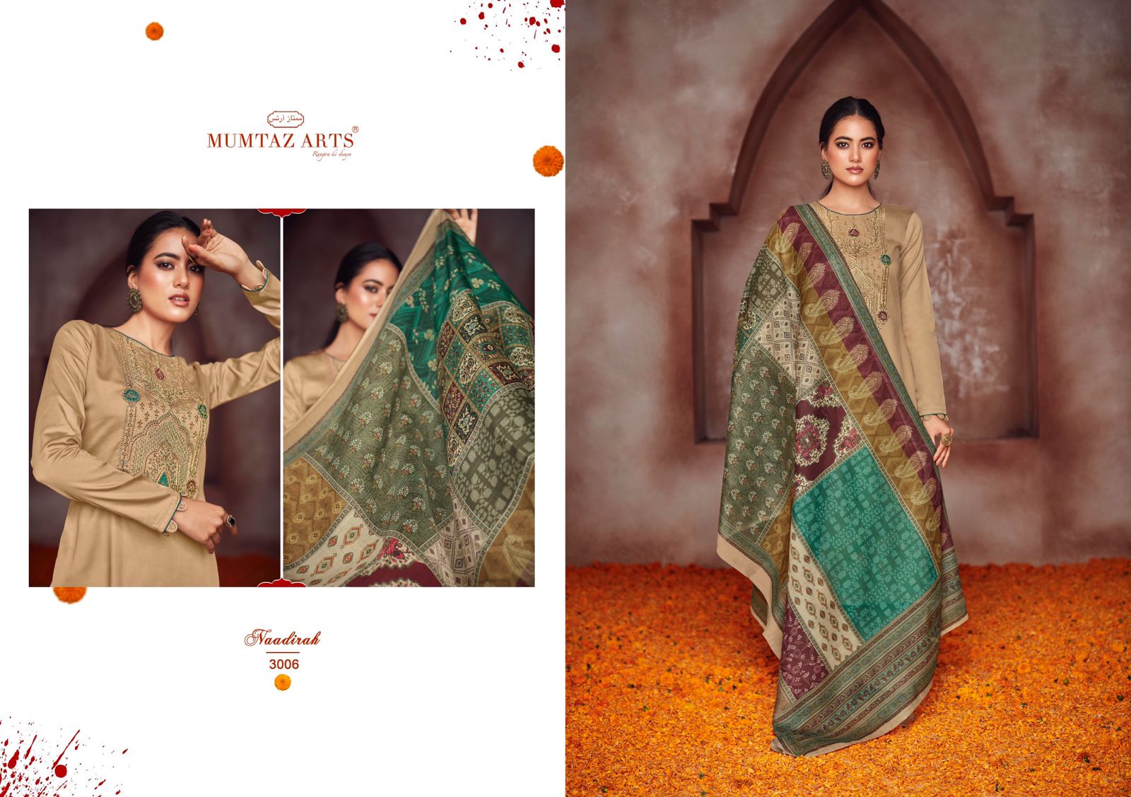 mumtaz art naadirah vol 2 satin innovative style salwar suit catalog