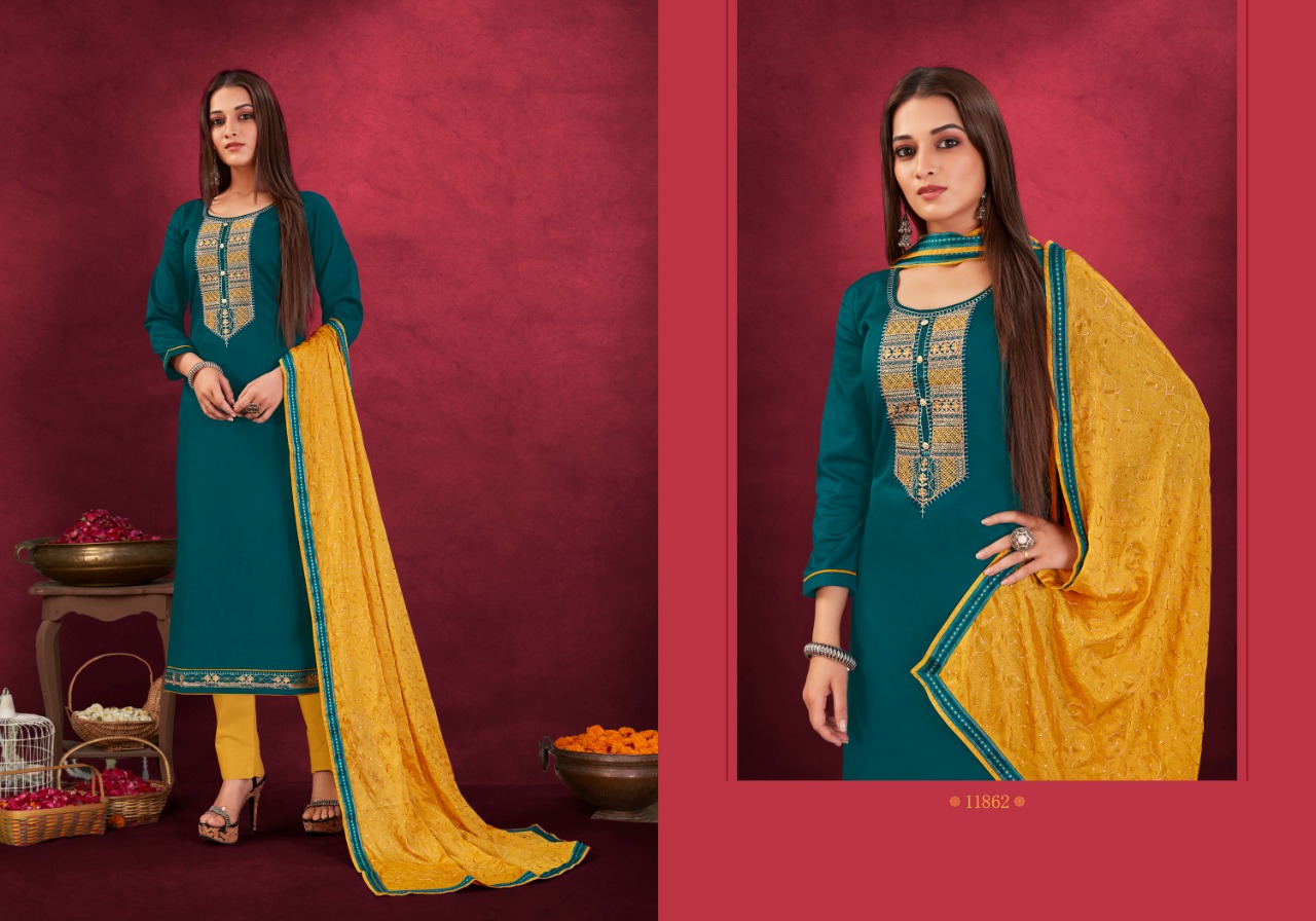 panch ratna anisha jam silk gorgeous look salwar suit catalog