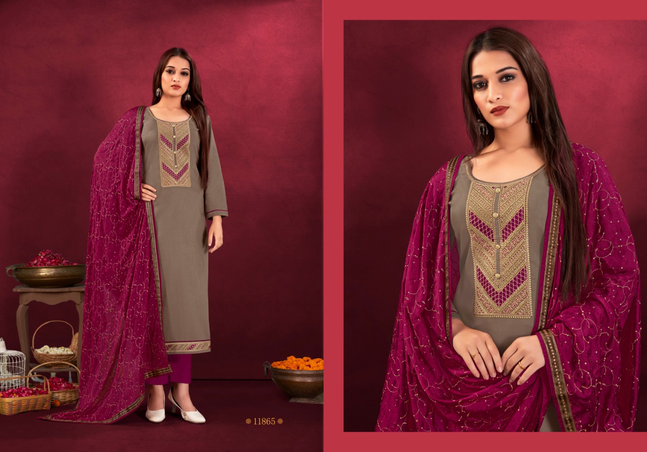 panch ratna anisha jam silk gorgeous look salwar suit catalog