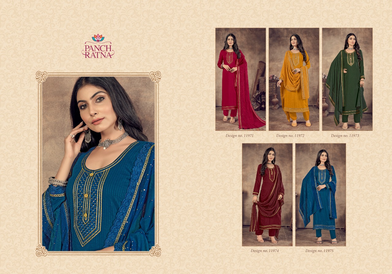 panch ratna dhamaka parampara silk gorgeous look salwar suit catalog