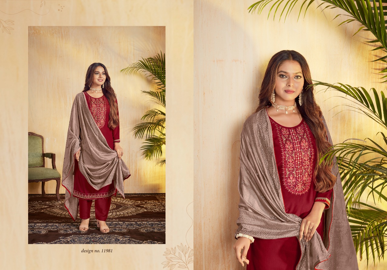 panch ratna nariti parampara silk gorgeous look salwar suit catalog