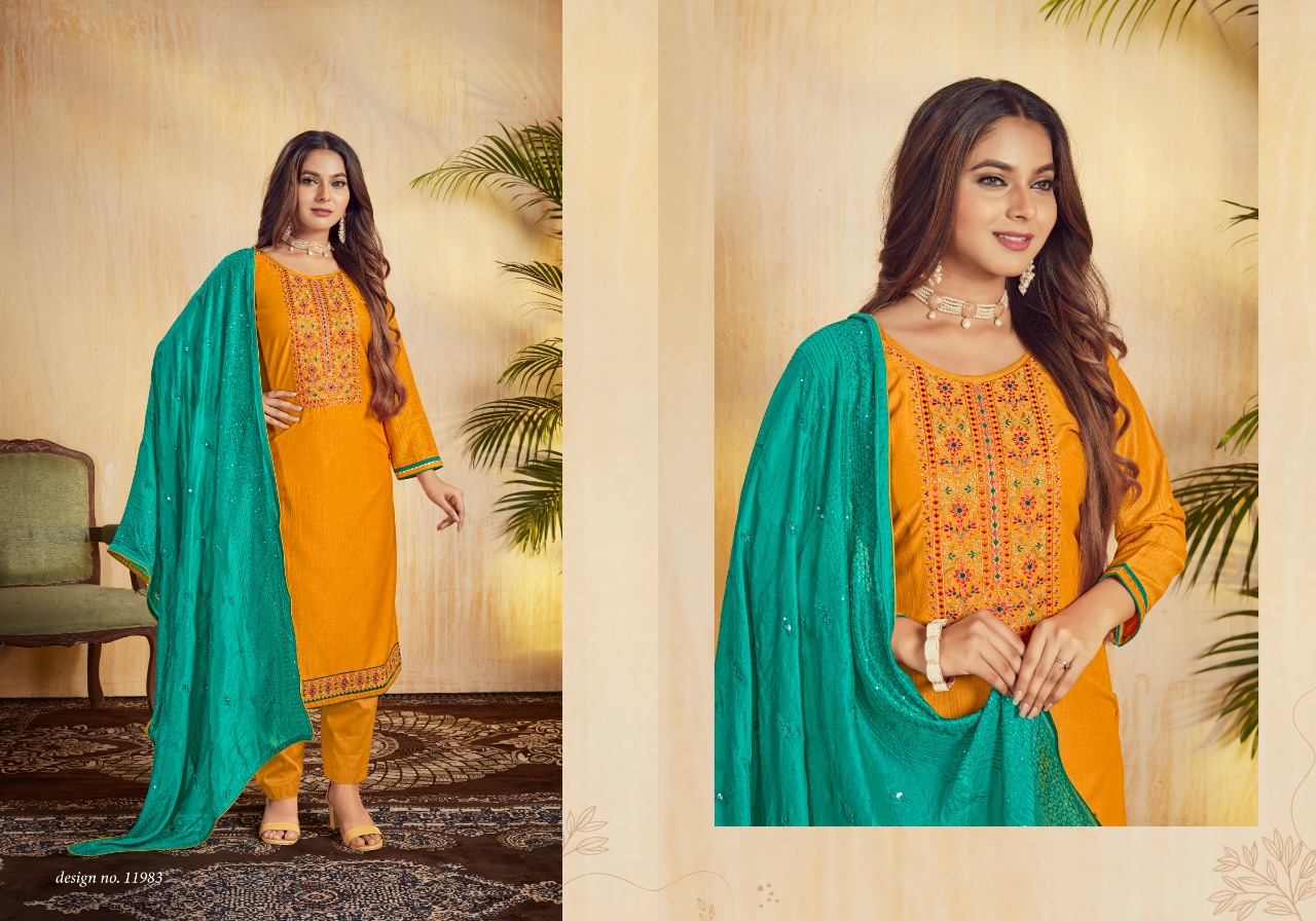 panch ratna nariti parampara silk gorgeous look salwar suit catalog