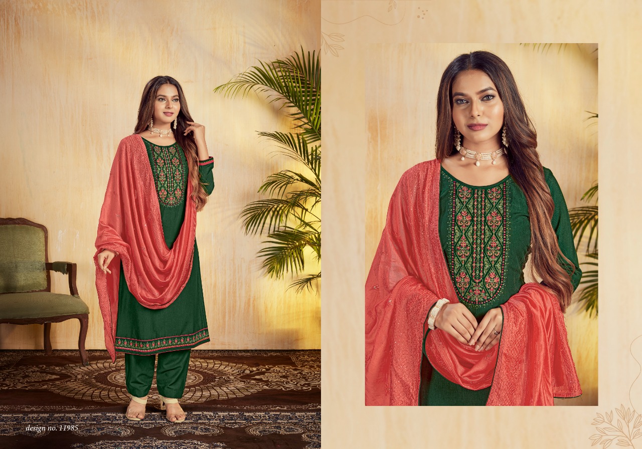 panch ratna nariti parampara silk gorgeous look salwar suit catalog