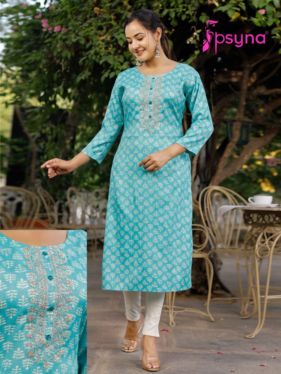 psyna crayon print 1 rayon elegant kurti size set