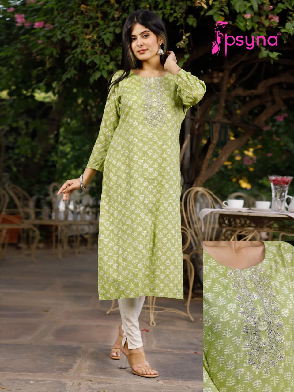 psyna crayon print 1 rayon elegant kurti size set