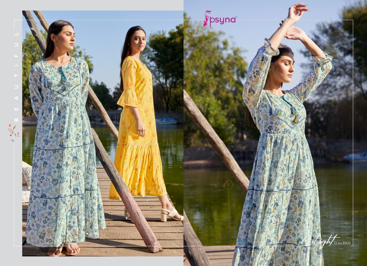 psyna delight cotton new and modern digital style kurti catalog