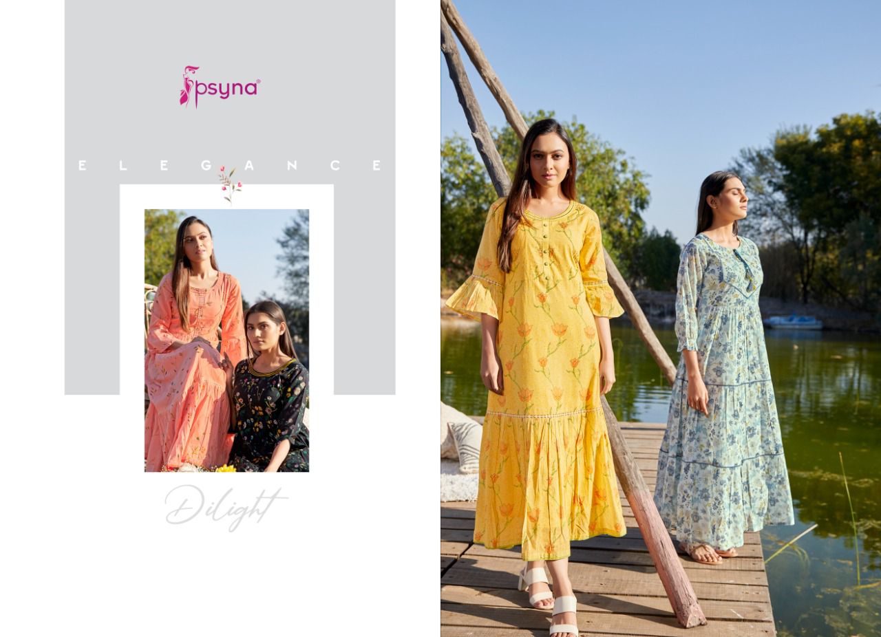 psyna delight cotton new and modern digital style kurti catalog