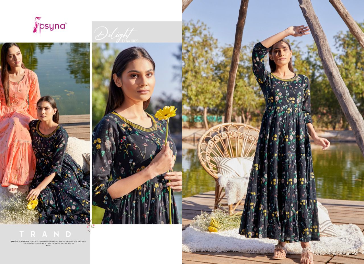 psyna delight cotton new and modern digital style kurti catalog