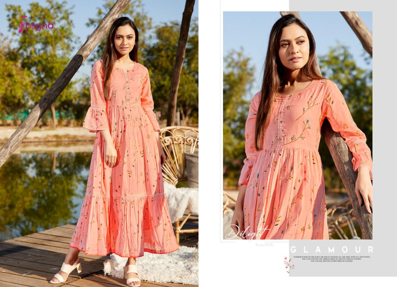 psyna delight cotton new and modern digital style kurti catalog