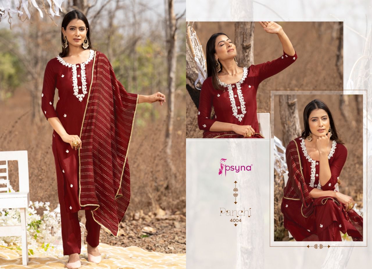 psyna panchi 4 muslin elegant top with dupatta catalog